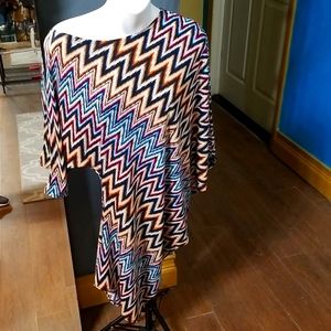 Snap Chevron Print Tunic